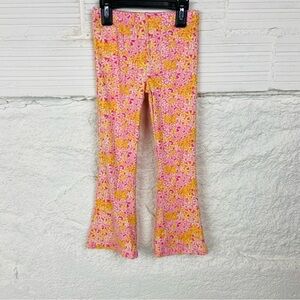 btween Pink and Yellow floral Patterned flare Pants size 6